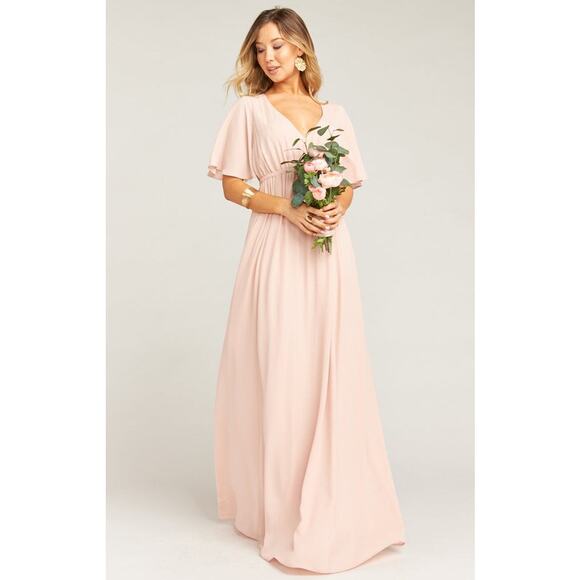 Show me your MuMu size XS Emily Maxi Dress Dusty Blush Crisp Pink - Picture 5 of 8